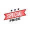 Special price ribbon icon, cartoon style