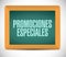 special promotions in Spanish chalkboard sign