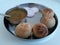 Special Rajasthani dal baati dish with onions