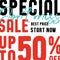 Special Sale V2 50 percent don`t miss vector heading design fa