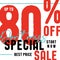 Special Sale V2 80 percent don`t miss vector heading design fa