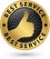 Special service golden sign with thumb up, vector illustration