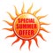 Special summer offer in 3d sun label