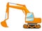 Special technology excavator on white background is insulated