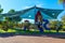 Special tent is pulled over the playground