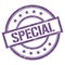 SPECIAL text written on purple violet vintage stamp