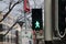 Special traffic lights for pedestrians on the street in Den Haag The Hague