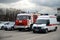Special transport emergency services on duty during the competition at the stadium `Luzhniki` in Moscow.