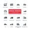 Special vehicles - flat design style icons set
