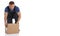 Specialist courier delivery service carries boxes with parcels