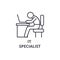 It specialist thin line icon, sign, symbol, illustation, linear concept, vector
