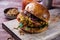 Speciality gourmet fried mealworm insect burger