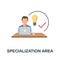 Specialization Area flat icon. Colored element sign from recruitment collection. Flat Specialization Area icon sign for