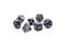 Specialized polyhedral dice for role-playing games on white background