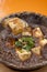 Specialty of Black hemp Auntie tofu in traditional platter