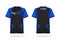 Specification Soccer Blue T Shirt round neck Jersey template. mock up football uniform . Vector Illustration