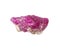specimen of natural unpolished ruby crystal cutout