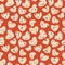 Speckled hearts Valentineâ€™s digital pattern on red background