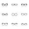 Spectacle icons set, simple style