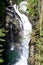 The spectacle waterfall view from suspension bridge in Lynn canyon park,