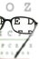 Spectacles on an eye chart