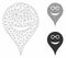 Spectacles Smiley Map Marker Vector Mesh Carcass Model and Triangle Mosaic Icon