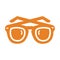 Spectacles, sunglasses, shades icon. Orange vector design