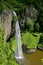 Spectacular 55m Bridal Veil Falls in the Waireinga Scenic Reserve in New Zealand