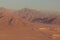 Spectacular aerial view of the holy summit of Mount Sinai, Aka Jebel Musa, 2285 meters, at sunrise, Sinai Peninsula in