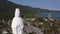 Spectacular aerial view of Linh Ung Bai But pagoda tallest lady buddha Vietnam.