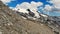 Spectacular aerial view of mountain slopes high in the Alps.