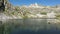 Spectacular alpine landscape on a glacial lake