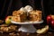 Spectacular Apple pie with melting ice cream