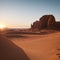 Spectacular and astonish mirrored building in Madain Saleh in Al Ula Saudi Arabia made with Generative AI