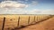 Spectacular Australian Landscape With Barbed Wire Fence