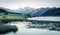 Spectacular autumn scene of Haidersee Lago della Muta lake with Ortler peak on background. Splendid morning view of Italian Alps