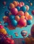 Spectacular Balloon Flight: A Riot of Colors. AI art