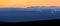 Spectacular blue layered mountain ranges silhouettes. Sunset landscape in Iceland.