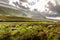 Spectacular bright landscape of the incredible mountains and a river of the Scottish Highlands