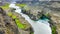 Spectacular canyon with river, dramatic geological wonder panoramic aerial view