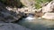 spectacular canyon Shkallet e Tujanit and its rapids between rocky escarpments in Tirana, Albania