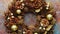 Spectacular Christmas, hand made rustic wreath. Made with pine cones, balls and leafs