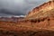 Spectacular colorful rock formations and epic storm clouds over Capitol Reef National Park in Utah