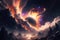 Spectacular colourful cloudy outer space scene