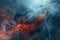 Spectacular Cosmic Nebula in Red and Blue Hues. Generative AI