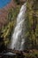 Spectacular Devil`s chimney waterfall in county Sligo, Ireland. Popular travel and tourist destination