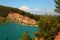 Spectacular Doyran lake in Konyaalti district of Antalya, Turkey. Lake shore is a popular place for outdoor camping and hiking