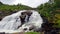 Spectacular, famous Waterfall, Voringsfossen, Norway, dolly shot, zoom