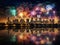 Spectacular Fireworks Display over City Skyline