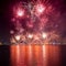Spectacular fireworks lighting up the sky in Abu Dhabi, UAE